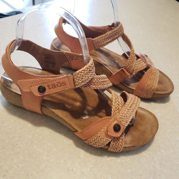 Taos Trulie Braided Cork Leather Sandal PINK Size EU 38 / US 8-8.5 - Picture 1 of 8